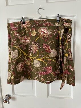 Spartina 449 skirt size XXL faux wrap short cottagecore green botanical floral